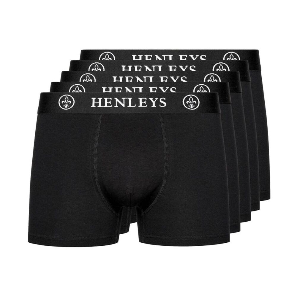 Henleys Mens McBlacken Boxer Shorts (Pack of 5) / Black